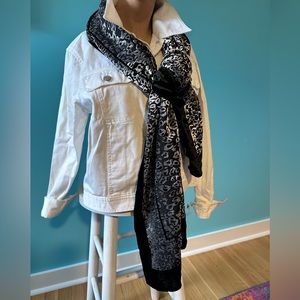 NWT Chico’s Velvet Burnout Cheetah Wrap ~ Black